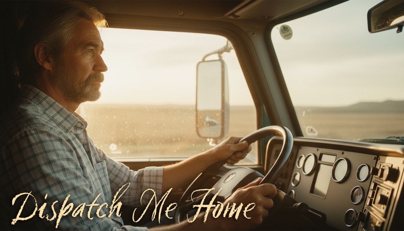 Weathered truck driver in golden sunset light, cinematic portrait.